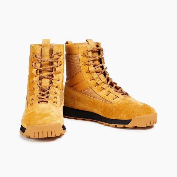 RAG & BONE Mesh-paneled suede combat boots - Picture 2 of 5